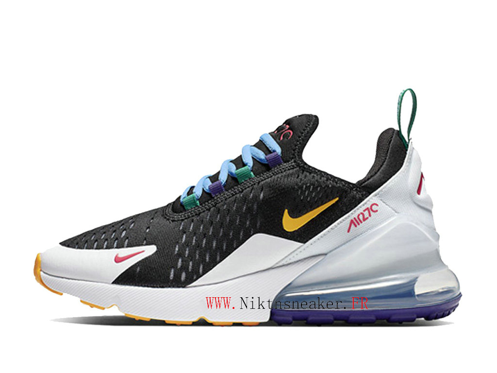 Nike Air Max 270 Chaussures 2020 De Coussin Dair Pour Homme Noir / Blanc / Jaune CN7078 071 