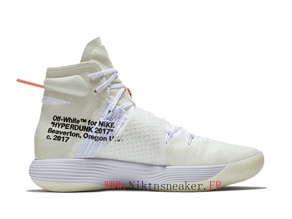 Free Shipping Off-White X Nike React Hyperdunk 2017 Flyknit White Aj4578-100, Price: $130.00 